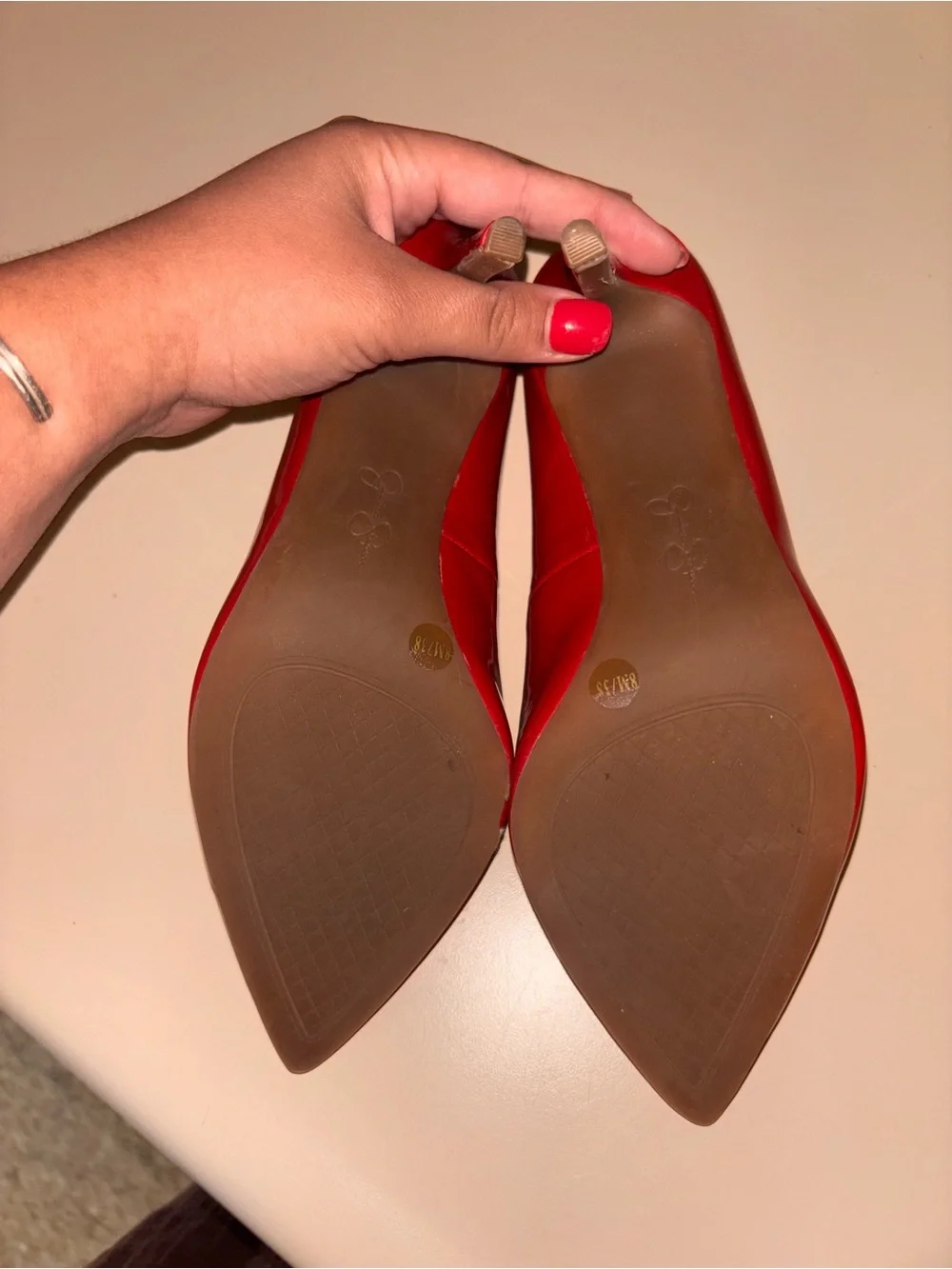 Jessica Simpson Red Patent Rounded-Toe Heels